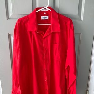Bright Red Berlioni Italy 2XL 18-18.5 36/37 Dress Shirt